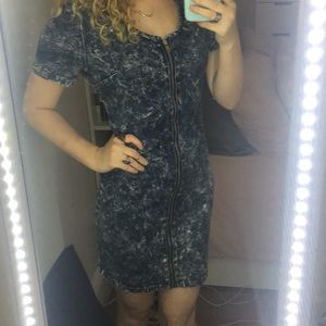 Denim Zip-Up Dress